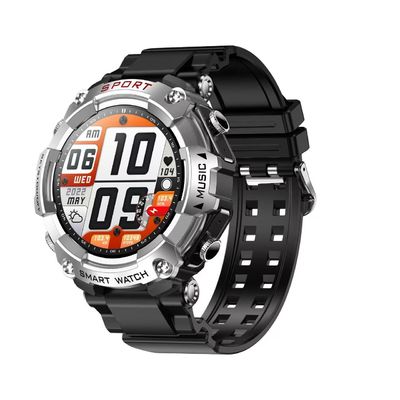Rainbuvvy T96 zilver 2-in-1 muziek sport smartwatch Bluetooth call pedometer