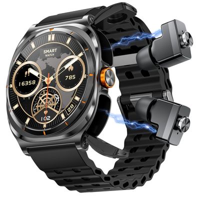 Nieuwe GT98 Ultra Smart Watch Mensen TWS Headset 2 In 1 NFC 1.53''AMOLED Tracker Gezondheid
