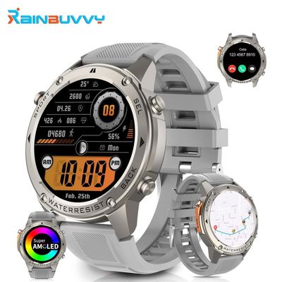 1.43' HD Militair Grade Display Smart Watch GPS Compass Waterdicht Smart Watch Voor Android