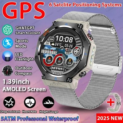 Goede prijs. ChatGPT AI-assistent GPS 5ATM Waterdicht Dual-band GNSS Compass Militaire sport Smartwatch online