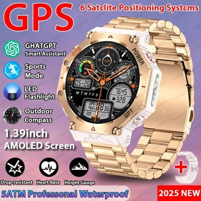 Goede prijs. 2025 ChatGPT AI assistent GPS Smart Watch 5ATM Waterdicht Dual-band GNSS Kompas Sport online