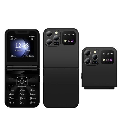 Goede prijs. A50 Pro Flip Mobile Telefoon Dual Sim Call opnamesnelheid Dial Torch Magic Voice 2.4 