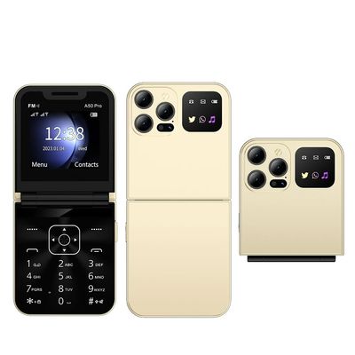 Goede prijs. 2G GSM A50 Pro Flip Mobiele telefoon Dual SIM Call Recording Speed Dial Torch Magic Voice 2.4