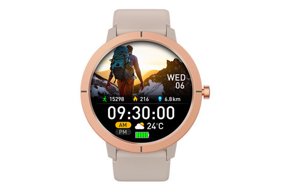 Dames Heren Smartwatch 5ATM Waterdicht GPS Ingebouwd Dual-band GNSS Bluetooth Goud En Bluetooth Uitgerust