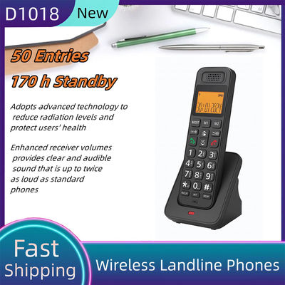 D1018 Low Radiation LCD Draadloze vaste telefoon met handsfree-oproepfunctie voor kantoor of thuis Hoogte ongeveer 21cm/8.27in