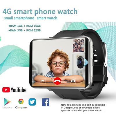 Goede prijs. DM100 4G 2,86 inch scherm Smartwatch Android 7.1 OS Telefoon 3+32GB 5MP Camera 480*640 Ips 2700mAh online