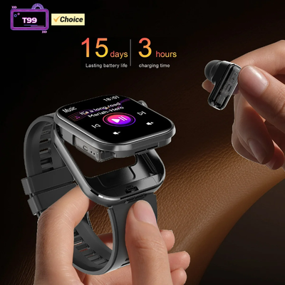 Goede prijs. T99 TWS Smart Watch Draadloze oordopjes BT5.0 Bluetooth Call IP67 Waterdicht 300mAh online