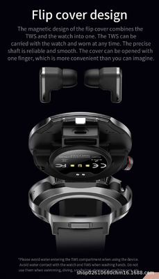 Goede prijs. 2-in-1 Smartwatch met draadloze oordopjes, 1,85 inch IPS-scherm, Bluetooth 5.0 en ingebouwde G-sensor online
