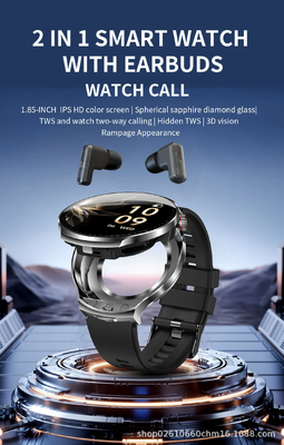 Goede prijs. T100 BT Call Wireless 2 in 1 TWS Earphone Fitness Tracker AI Noise Cancelling Music Headset online