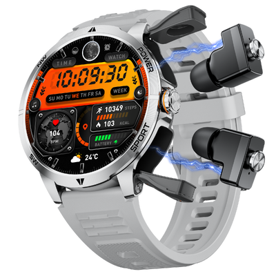 2 in 1 Smart Watch met explosiebestendige, krasbestendige glas en fysieke knop voor bediening en bescherming