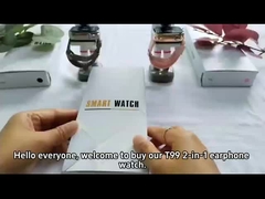 T99 TWS 2-in-1 Bluetooth-oorbellen 2.02''TFT vierkant scherm Bluetooth Call Smart watch