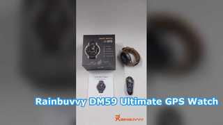Rainbuvvy DM59 GPS Smart Watch 1,43 '' AMOLED met offline kaart 5ATM Waterdicht 500mAh levati
