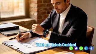 2 in 1 TWS oordopjes Smart Watch | 1,7 inch IPS 360*360 touchscreen, hartslagbloedzuurstofmonitor, NFC
